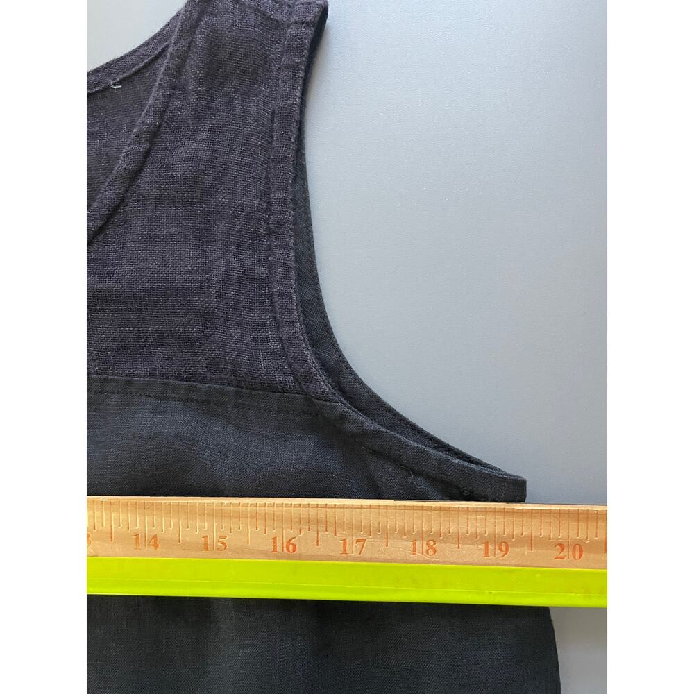 Flax Black Sleeveless Linen Pullover Shift Dress Size Small - Picture 11 of 12